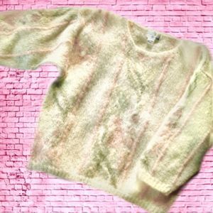 mint condish vtg 80s•hand-knit sweater
